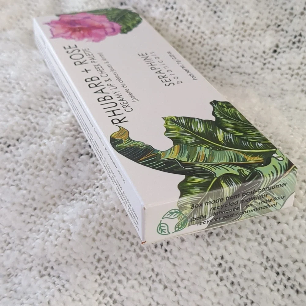 SERAPHINE botanicals Rhubarb+Rose Creamy Lip & Cheek Palette, 7g/0.25oz